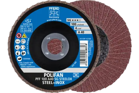 4" X 5/8" T-27 40 Grit Flap Disc Aluminum Oxide (Pferd)