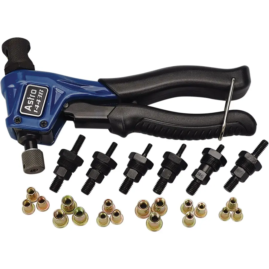 Handheld Rivet Nut Plier Kit [8-32, 10-24, 1/4-20,M4, M5 & M6] (Astro)