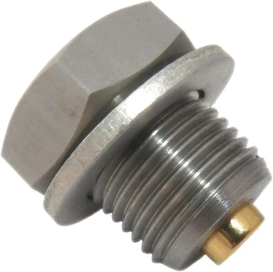 M14-1.25 Slim Head Magnetic Oil Drain Plug W/Crush Washer Aluminum Alloy