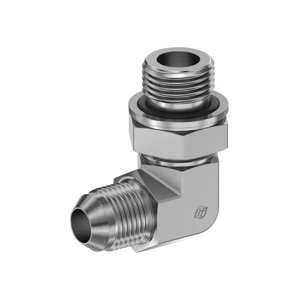 -6 Male JIC X -4 Male BSPP 90° Elbow Connector Steel