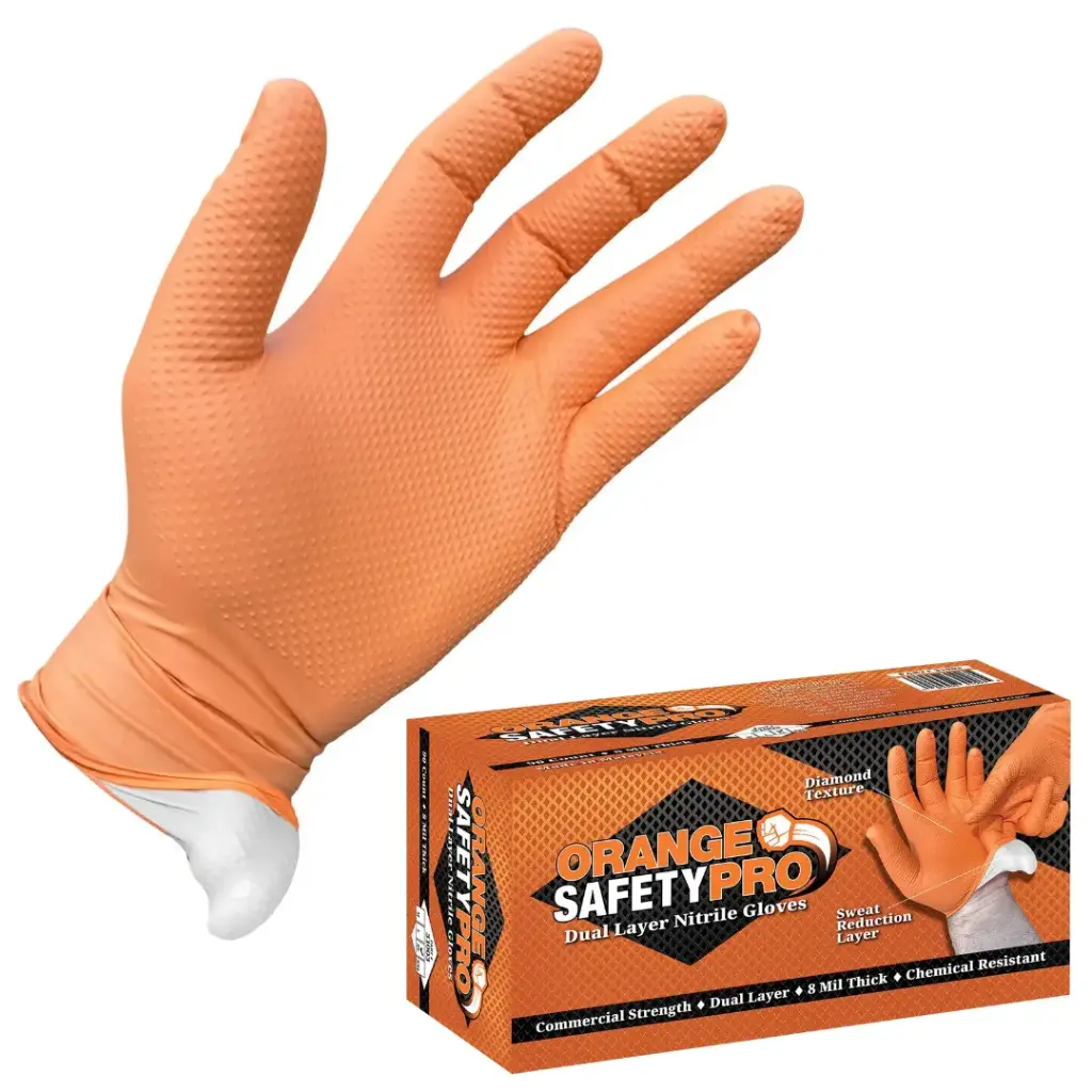 2X-Large Safety Pro Orange Dual Layer Nitrile Glove 8mil [90ct] (Eppco)