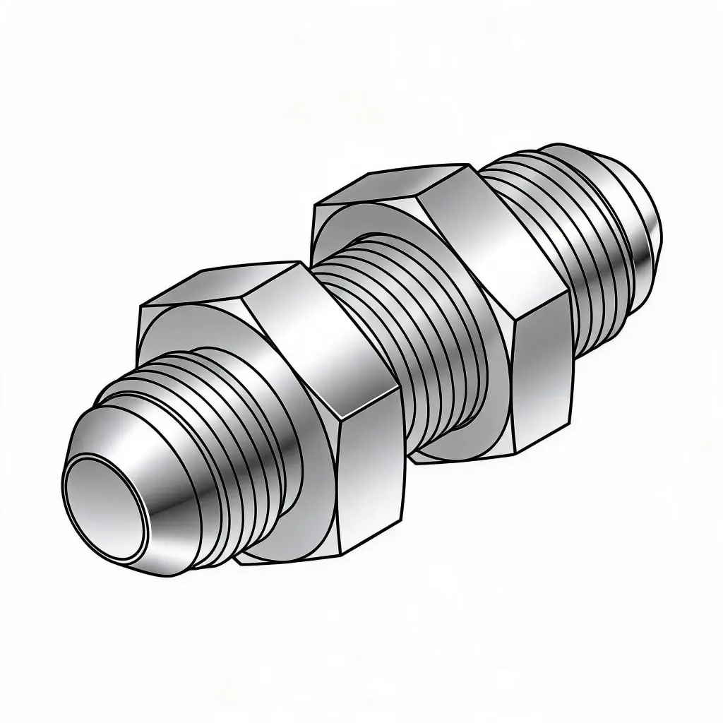 -12 JIC Bulkhead Union W/Lock Nut Steel