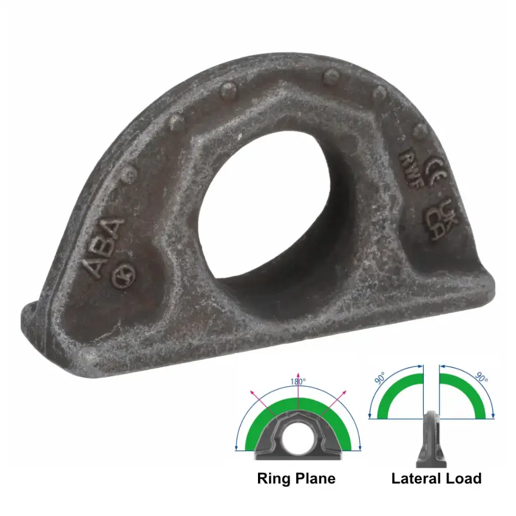 Weldable Lifting Point/Hoist Ring [3.2T Lateral Load/9T Ring Plane] (Germany)