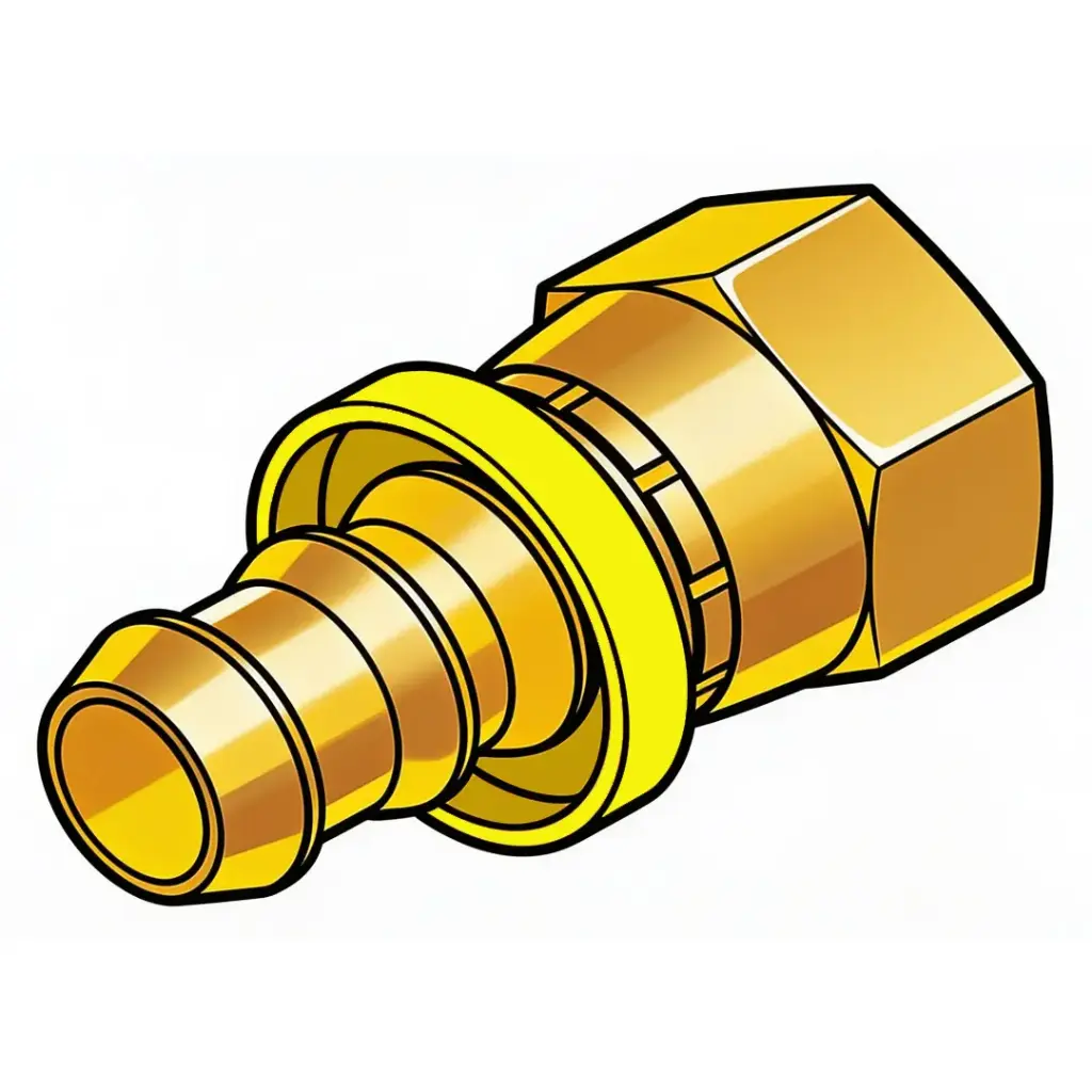 5/16" Push-Lock Barb Fitting to -5 Female Dual Seat JIC/SAE Brass