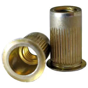 M10-1.50 Steel Ribbed Rivet Nut 0,7-3,8 Grip Range