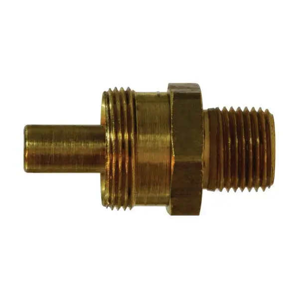 1/2" ID X 3/8" Male NPT Air Brake Hose BODY ONLY Brass [D.O.T.]