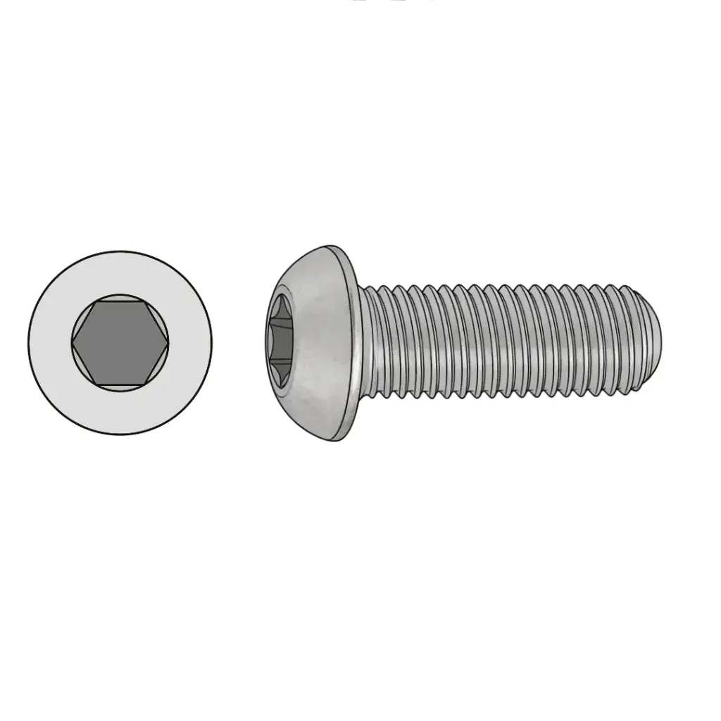 #10-32 X 1/2" Button HD Socket Capscrew Stainless Steel