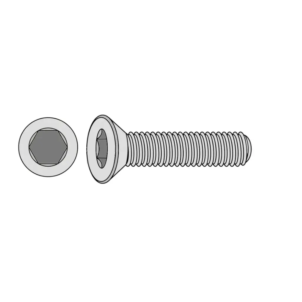 #10-32 X 1/2" Flat HD Socket Capscrew Stainless Steel