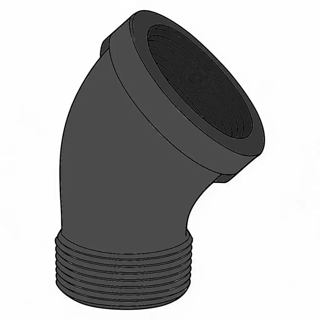 1-1/4" NPT 45° Street Elbow Sch.40 Plain
