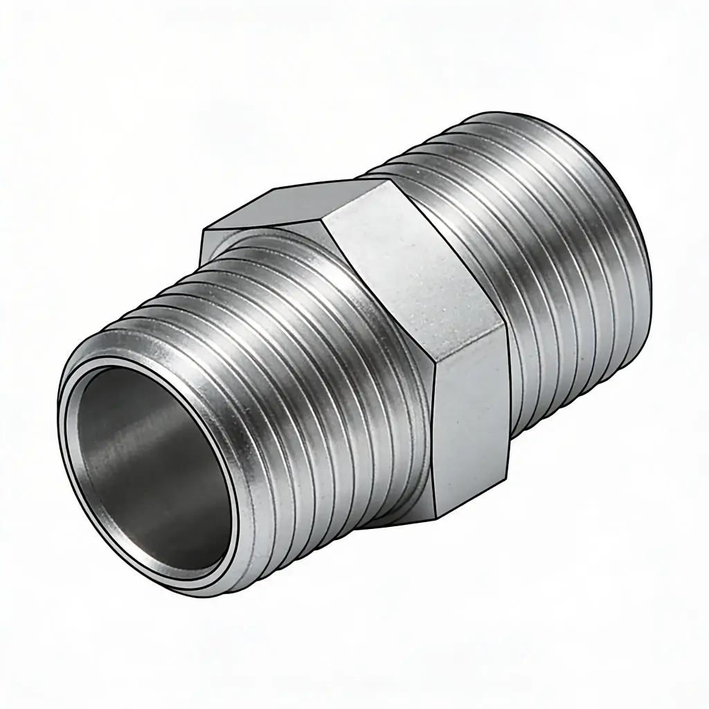 1/8" NPT Hydraulic Hex Nipple [5,000 psi] Steel ZP