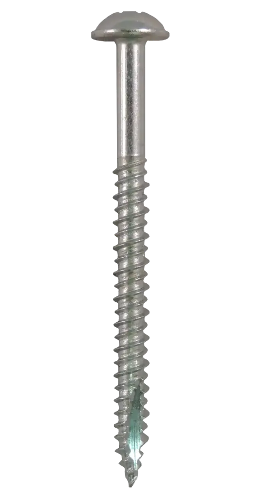 #14 X 3-1/2" Cabinet Screw Round Washer Head Phillips High-Low Thread W/Type 17 Groove ZP