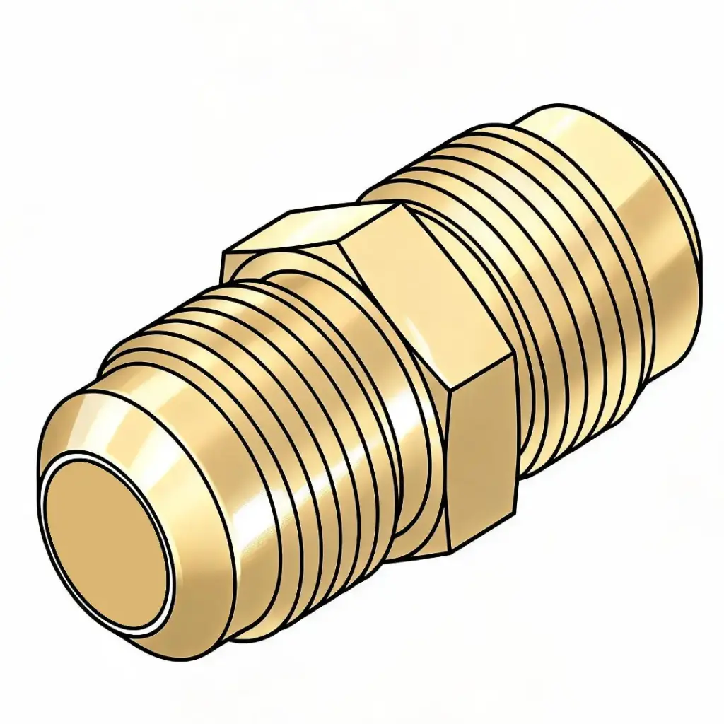 3/16" SAE 45° Flare Union Fitting Brass
