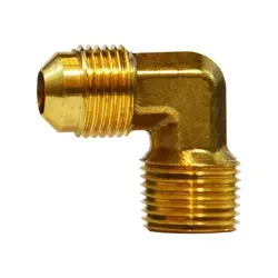 3/8" X 3/8" SAE 45° Flare to NPT 90° Elbow Connector Fitting Brass
