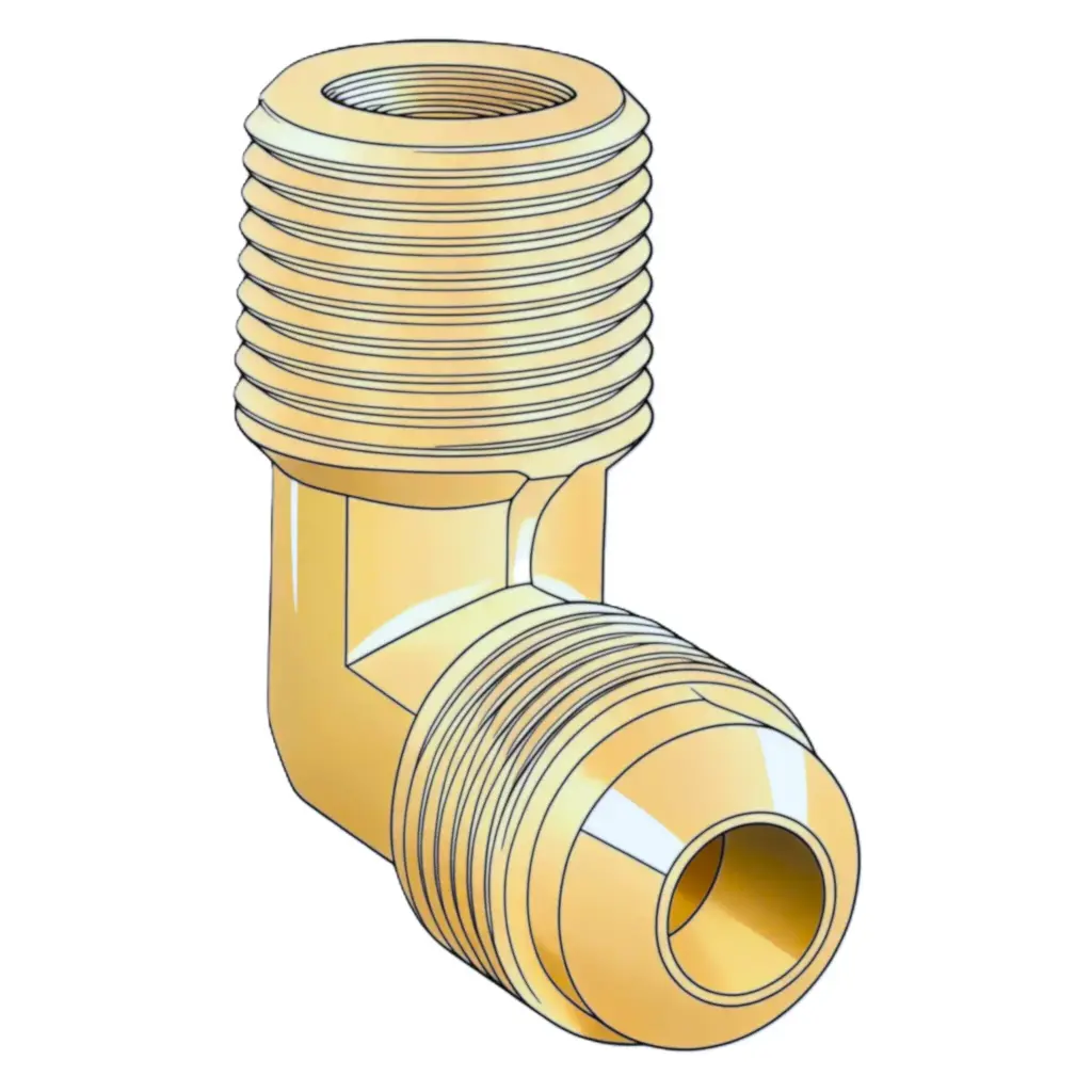 -8 X 3/4" SAE 45° Flare to NPT 90° Elbow Connector Fitting Brass