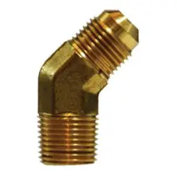 1/4" X 1/4" SAE 45° Flare to NPT 45° Elbow Connector Fitting Brass