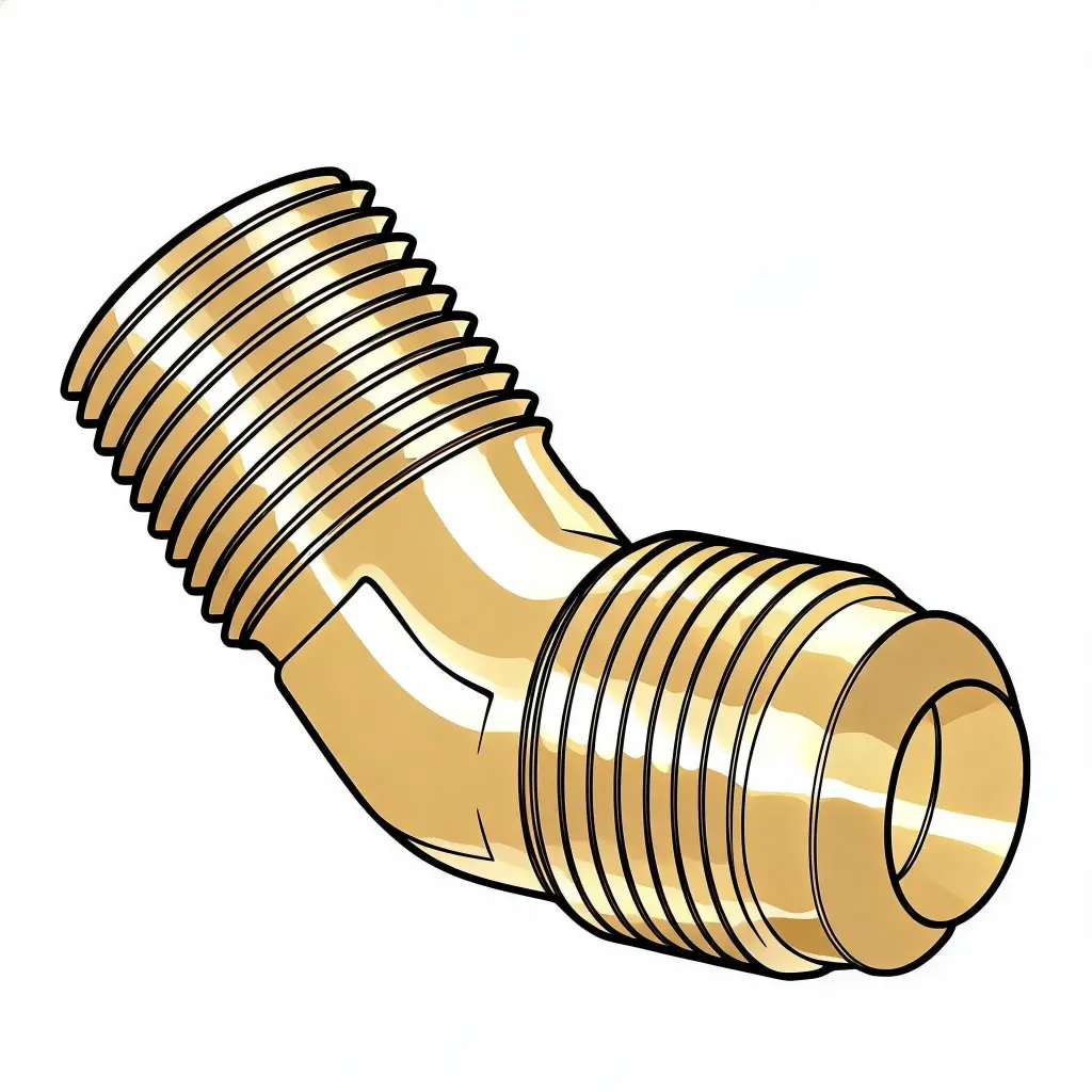 -6 X 1/2" SAE 45° Flare to NPT 45° Elbow Connector Fitting Brass