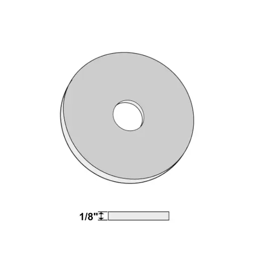 [25N112WFENXTZP] 1/4" X 1-1/8" Extra Thick [1/8"] Fender Washer ZP