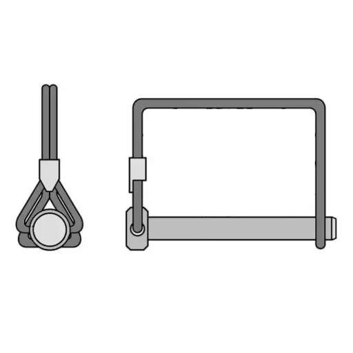 [25N250SQBAILPIN] 1/4" X 2-3/4" (2-1/2" Use) Square Bail Lock Pin