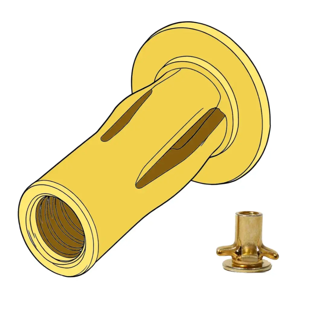 5/16"-18 [.020-.280 Grip Range] Bulbed Rivet Nut CPB Series Yellow Zinc Steel
