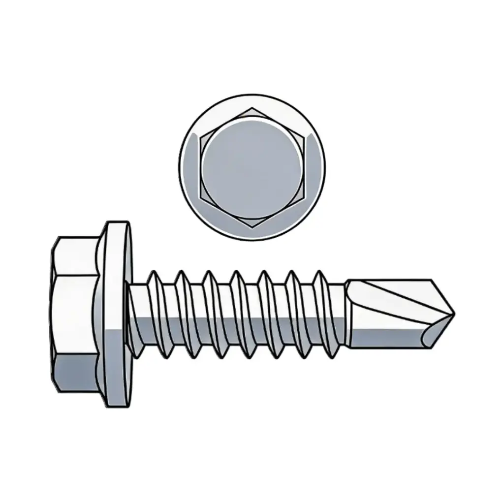 5/16" X 3" Hex Washer Head Tekscrew ZP