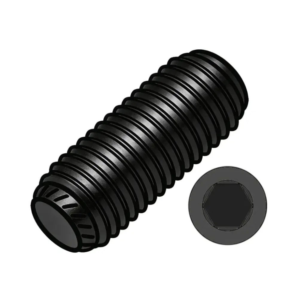 5/16"-24 X 3/8" NF Socket Setscrew Knurled Point Plain Alloy
