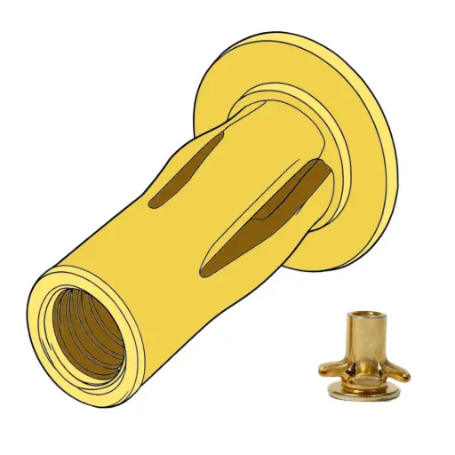 [37CNRIVETBSYZ] 3/8"-16 X .020-.280 Grip Bulbed Rivet Nut CPB/AR Series Yellow Zinc Steel