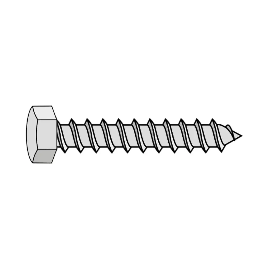 3/8" X 1" Hex Lagscrew ZP