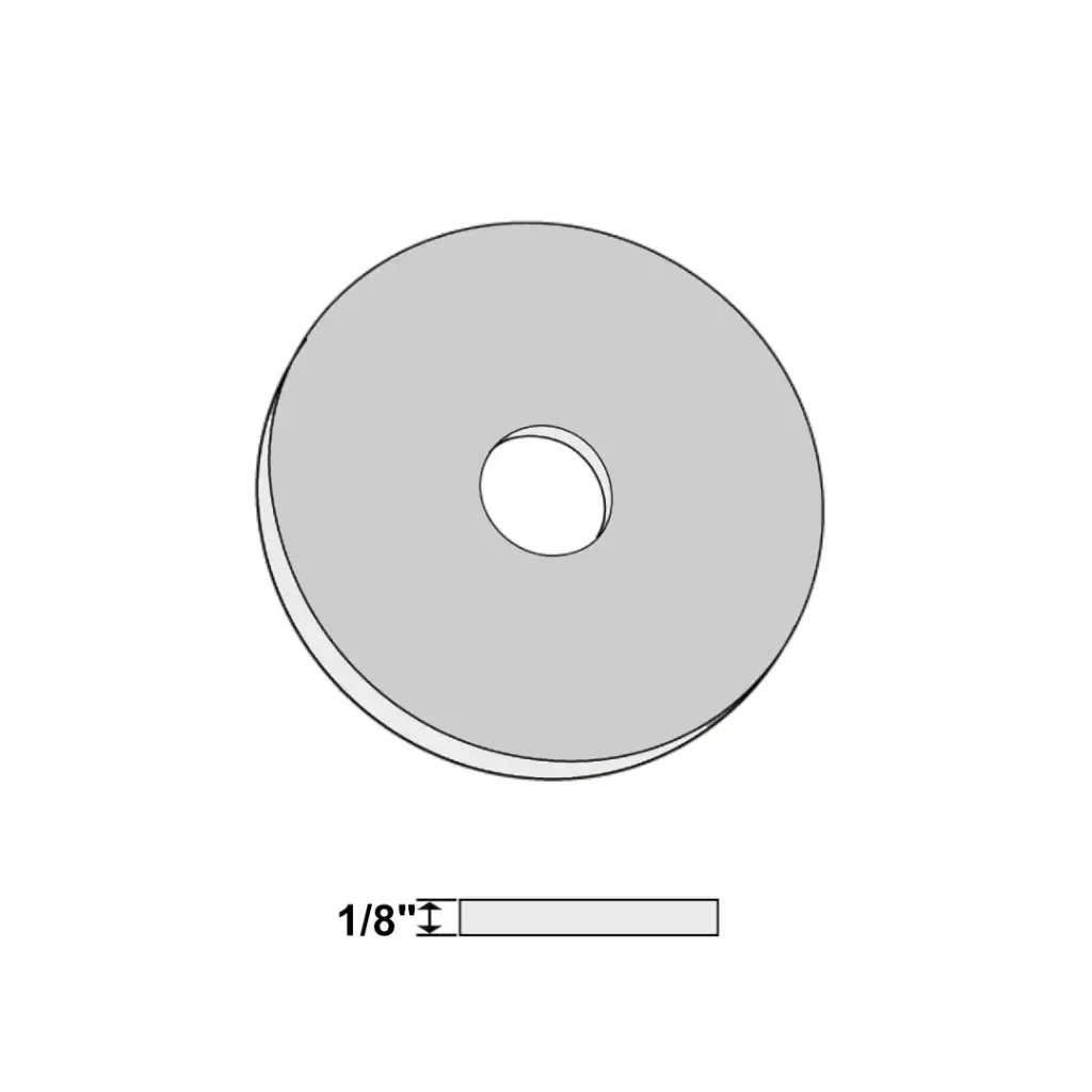 3/8" X 1-1/2" Extra Thick [1/8"] Fender Washer ZP