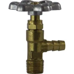 [37NPT62BTVBR] 3/8" X 5/8" MNPT to Barb Truck Valve Brass