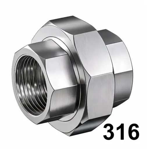 [50NPTUSS316] 1/2" NPT Pipe Union 316 Stainless Steel