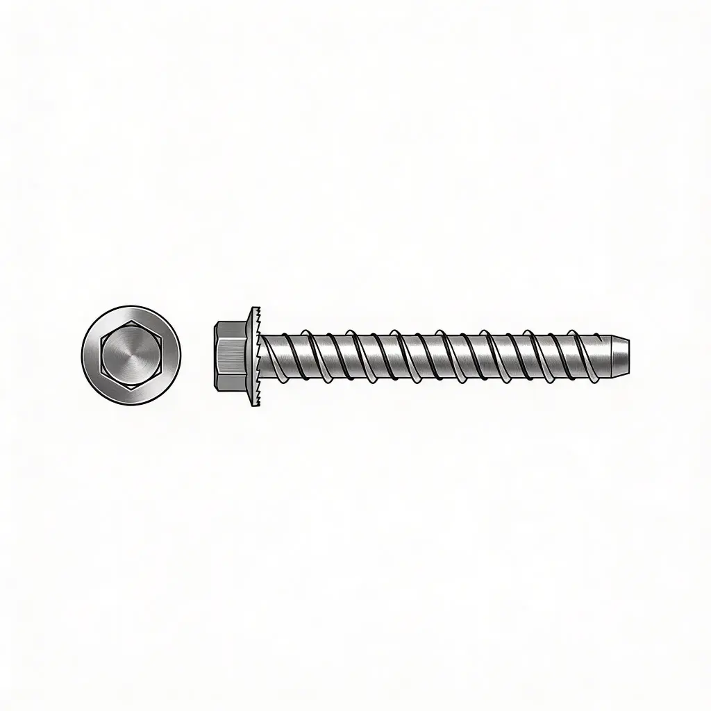 5/8" X 6" Heavy Duty Concrete Screw Anchor ZP [similar to TITEN/Sup-R-Bolt/Tapking]