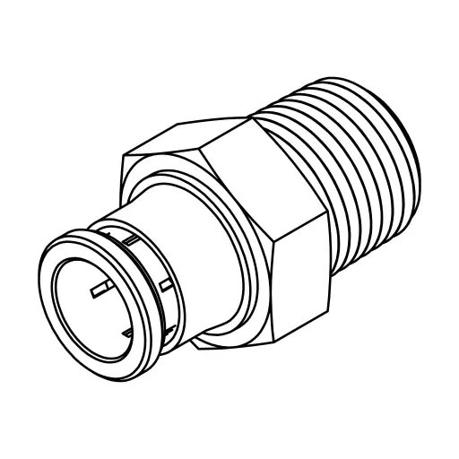 [68PC6X4] 3/8" X 1/4" PTC to NPT Male Adapter Fitting Brass (Non-D.O.T.)