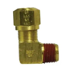 [69NAB6X8] 3/8" X 1/2" A/B to NPT 90° Male Elbow Brass (DOT)