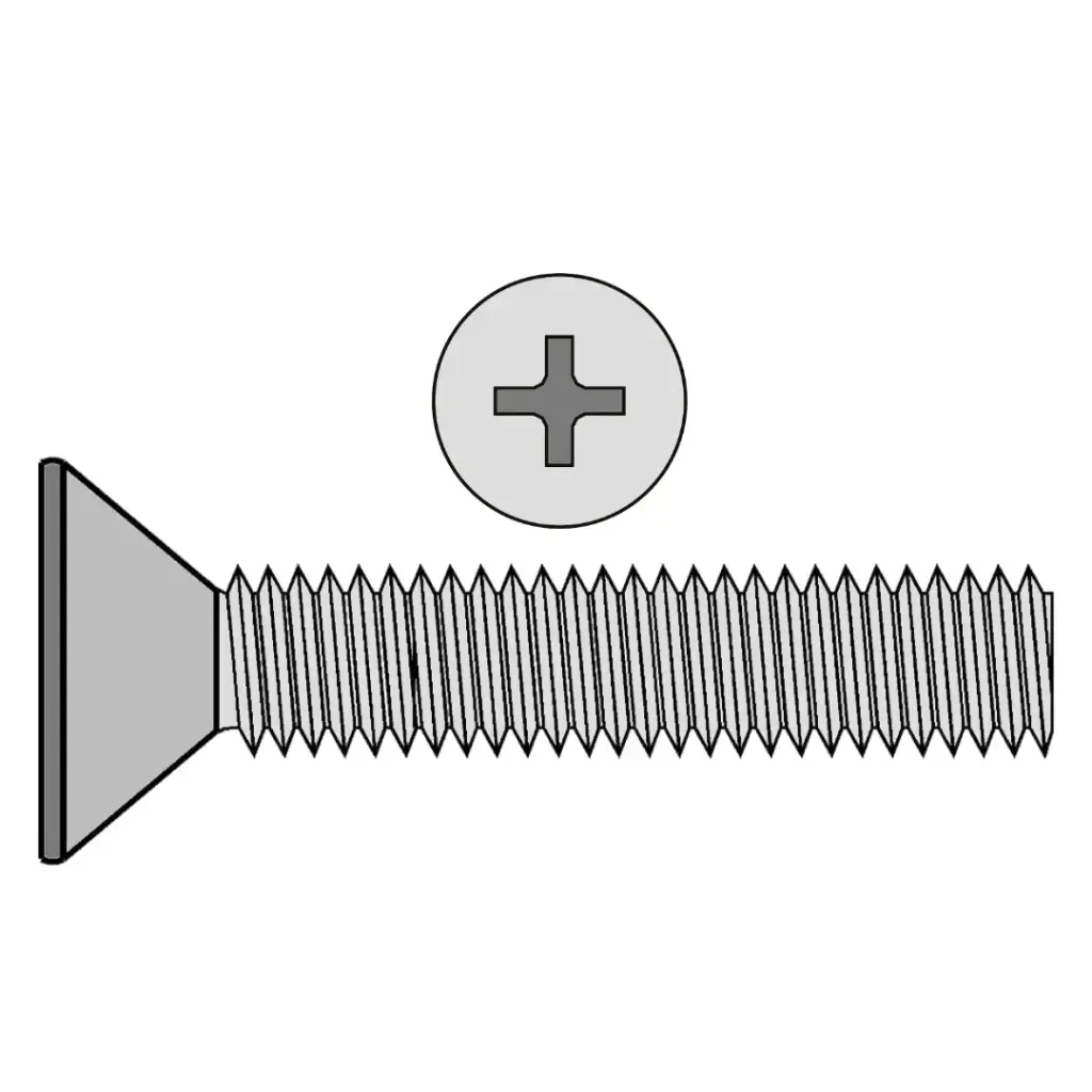 #6-32 X 1" Flat HD Phil M/S ZP