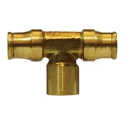 [77PC6X4] 3/8" PTC to 1/4" Female NPT Branch Tee Brass (Non-D.O.T.)