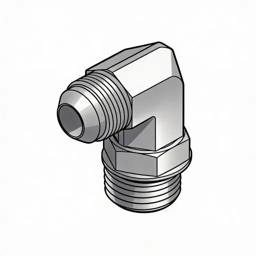 [853-6-4] -6 Male JIC X -4 Male ORB 90° Elbow Connector Steel