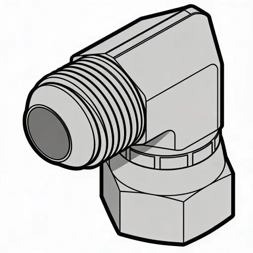 [863-6-6] -06 X -06 Male JIC to Female JIC Swivel 90° Steel