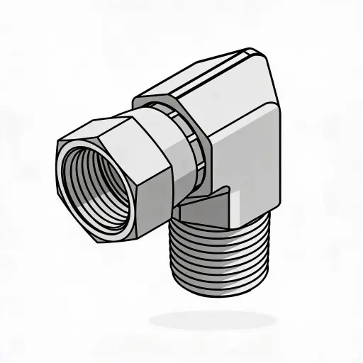 [874-10-8] -10 X 1/2" Female JIC Swivel to Male NPT 90° Steel