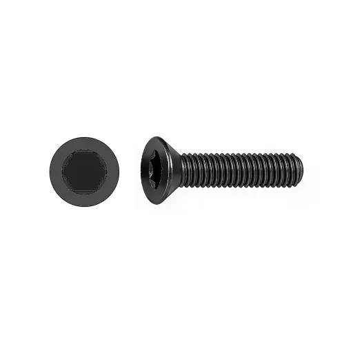 [8C100KFCPL] #8-32 X 1" Flat HD Socket Capscrew Plain