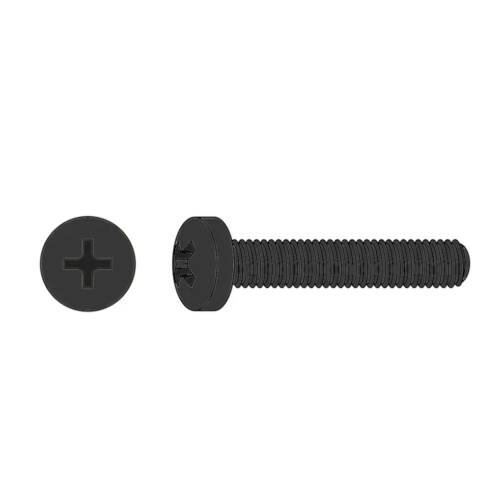 #8-32 X 1" Pan HD Phil M/S Stainless Steel Black Oxide