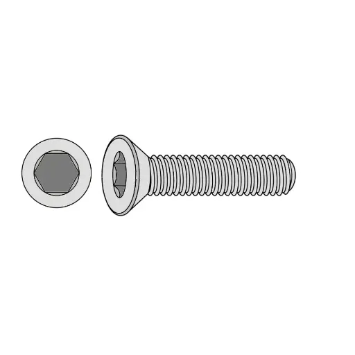 [8C75KFCSS] #8-32 X 3/4" Flat HD Socket Capscrew Stainless Steel