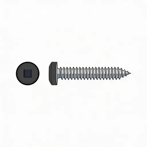 [8D125TSQPZPBH] #8 X 1-1/4" Pan HD Square Dr. T/S ZP Black Painted Head