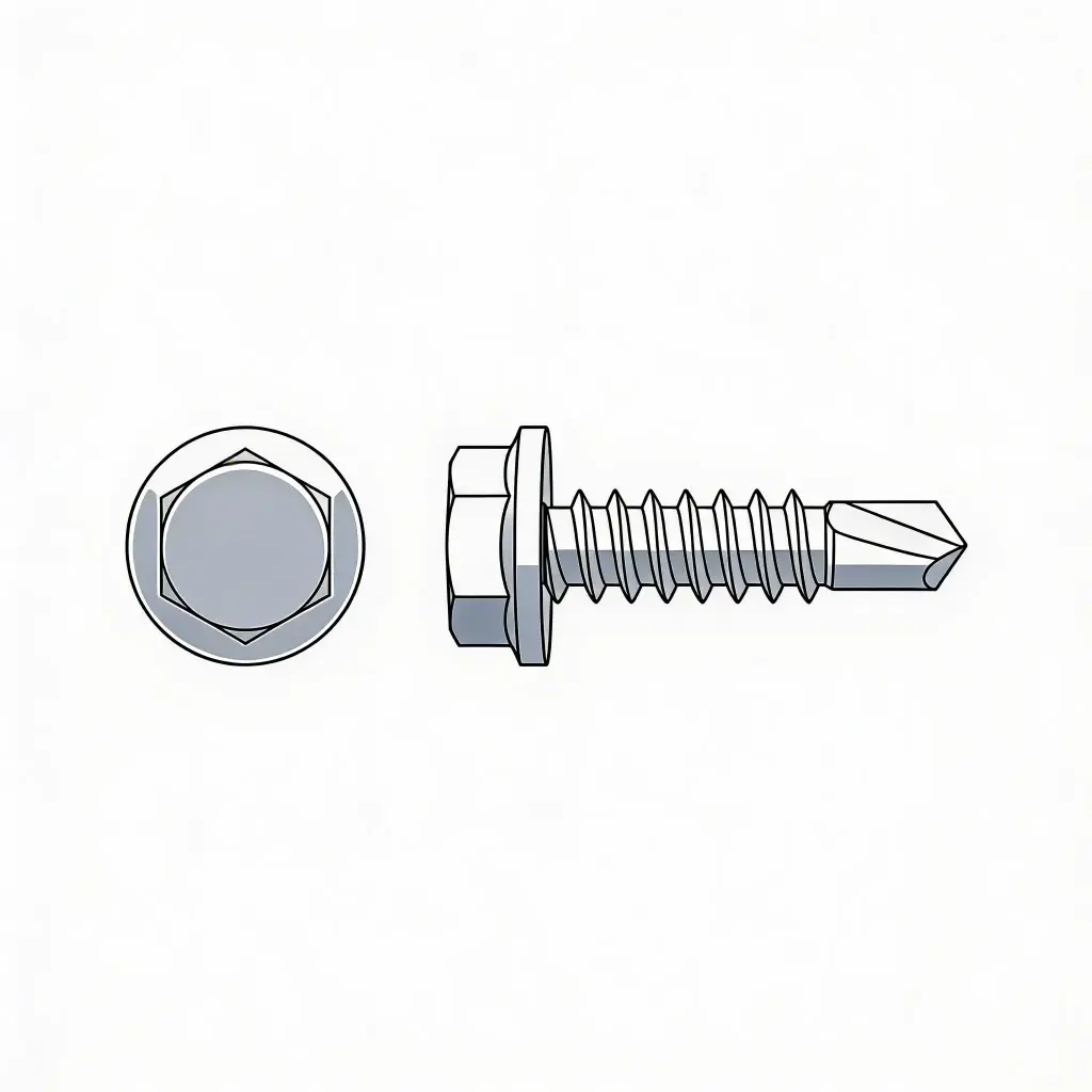 #8 X 1-1/4" Hex HD Tekscrew ZP