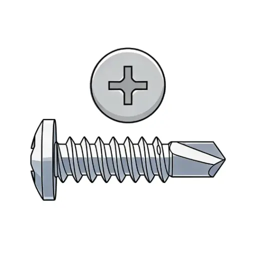 [8D150UXPZP] #8 X 1-1/2" Pan HD Phil Tekscrew ZP