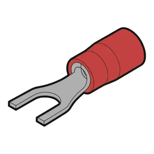 [A58F] 22-18 GA. Nylon #8 Fork Connector (Snap Style)