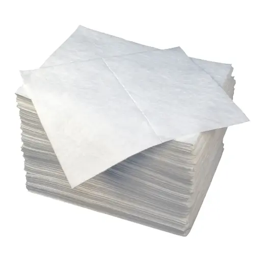 [ABSORBOIL-L-M] Oil Only Laminated Med. Weight Absorbent Pads (100 Count) White