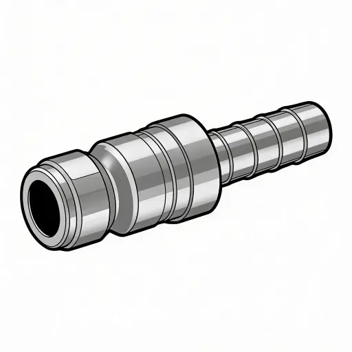 [AN4X4HB-S] 1/4" X 1/4" Automotive Air Nipple to Hose Barb Steel
