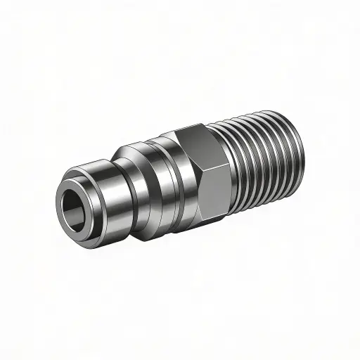 [AN6X6M-S] 3/8" X 3/8" Automotive Air Nipple to Male NPT Steel