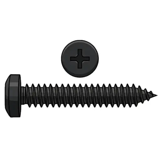 [6D100TXPBO] #6 X 1" Pan HD Phil T/S Black Oxide
