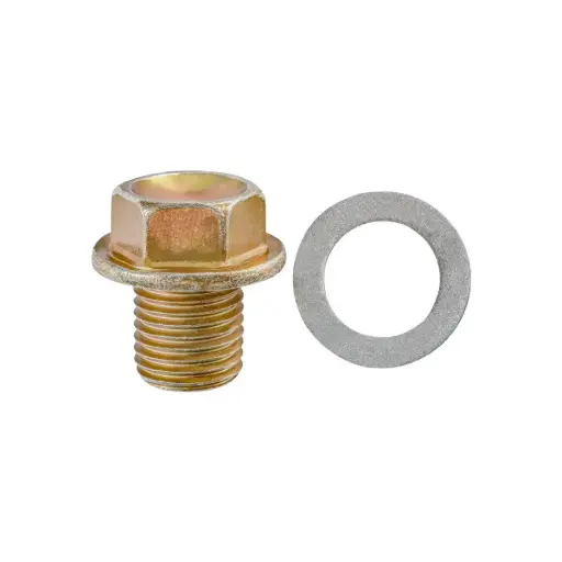 [AUV-20426] M14-1.5 X 15mm Drain Plug Yellow Zinc W/Gasket